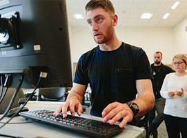 Photo of a student on a computer. Links o Donor-Advised Funds daf.jpg