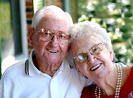 Photo of a couple smiling. Link to Life Stage Gift Planner Over Age 70 Gifts.